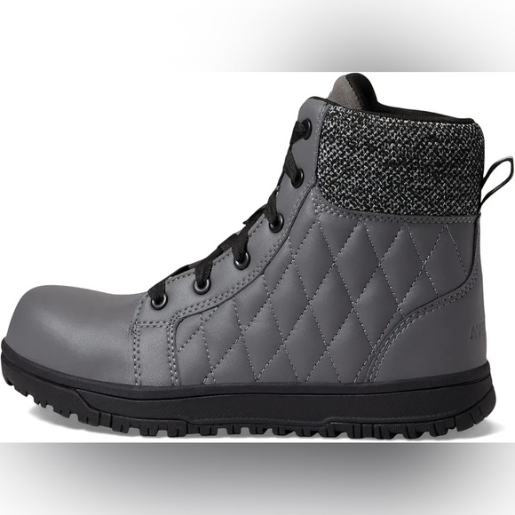 NWB Avenger Women’s Metro Tall 8” CN Toe Grey Quilted Work Boots - Size: 8.5 - Picture 4 of 15